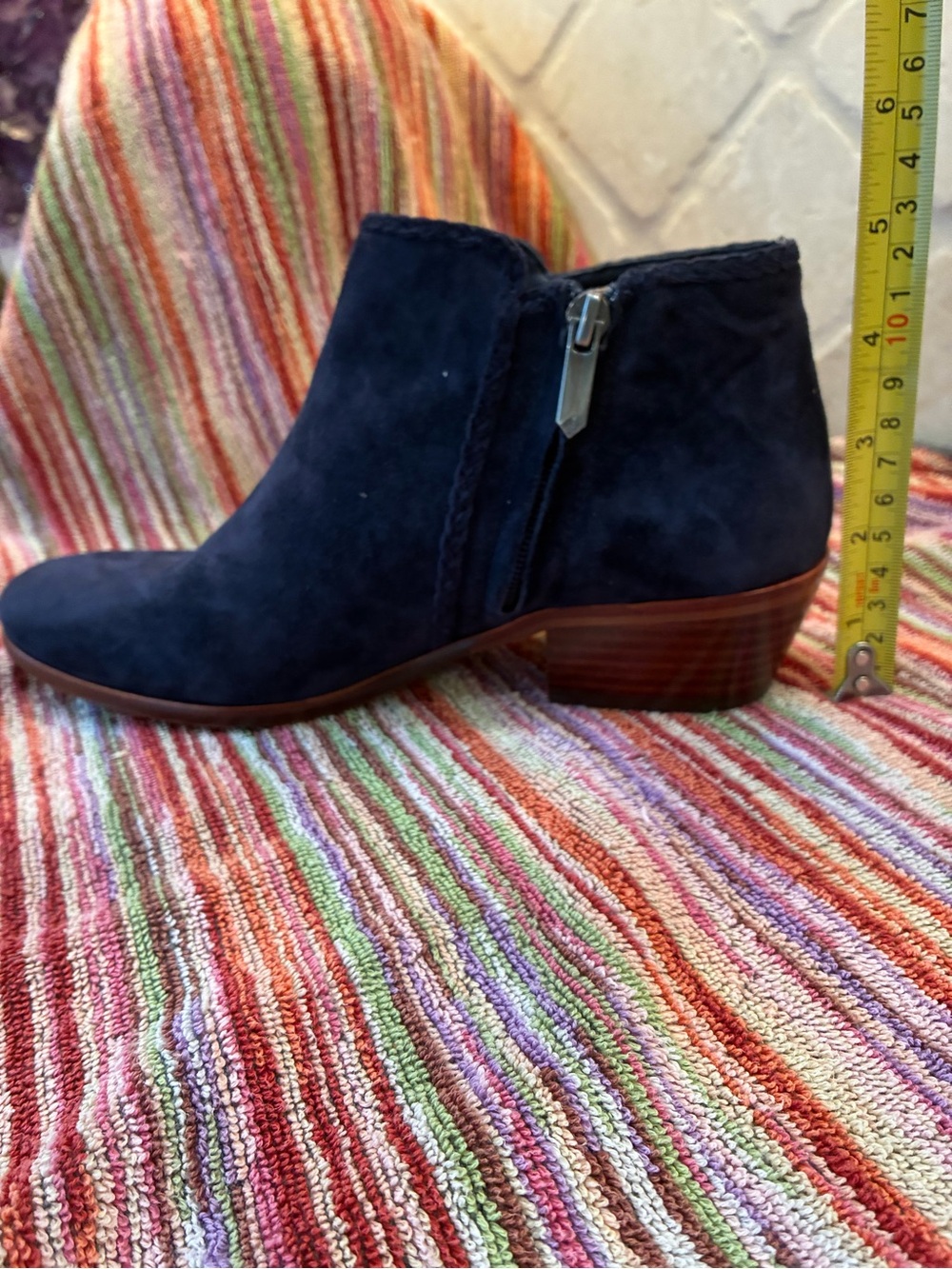 Sam Edelman Navy Suede Tassel Ankle Booties - Picture 5 of 6